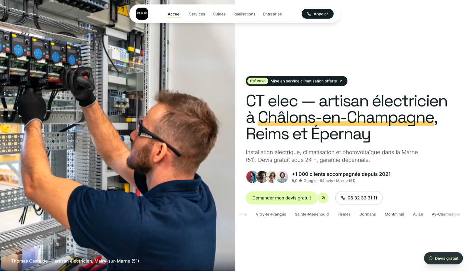 Aperçu du site CT Elec 51